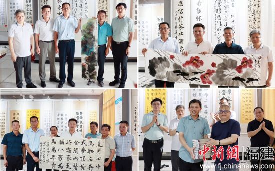 　　福建省文化名家現(xiàn)場贈送創(chuàng)作作品和個人詩集。 林榕生 制圖